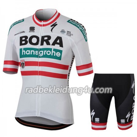 Set Fahrradtrikot + Radhose Kurze 2018 Bora-Hansgrohe Österreichischer Meister